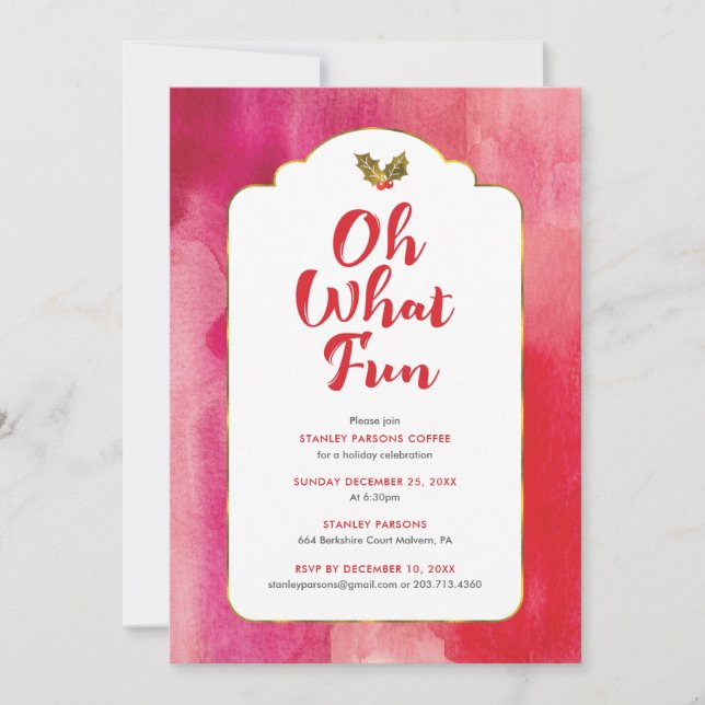 Oh What Fun Holiday Party Invitation (Front)