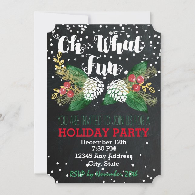 Oh What Fun - Holiday Party Invitation (Front)