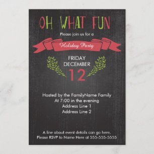 Oh What Fun Holiday Party Invitations