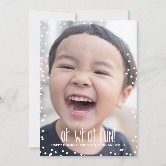 Oh What Fun Holiday Photo Card (Front)