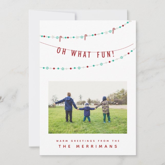 Oh what fun holiday photo card (Front)