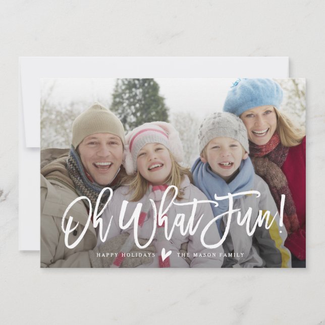 Oh What Fun! Holiday Photo Card (Front)