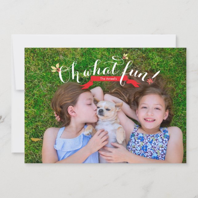 Oh what fun | Holiday Photo Card (Front)