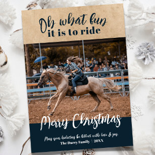 Oh What Fun Horse Rodeo Christmas Photo Card