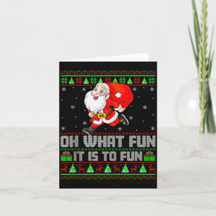 Oh What Fun Is It To Run Funny Santa Running Ugly  Card