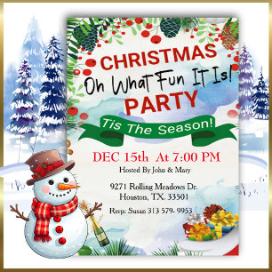 Oh What Fun It Is Christmas Party Invitation