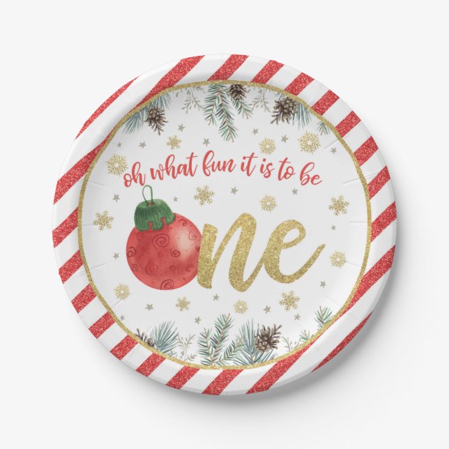 Oh What Fun it is to Be One - Christmas -  Paper Plates (Front)