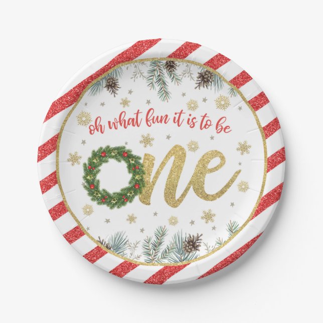 Oh What Fun it is to Be One - Christmas (WR) Paper Plates (Front)