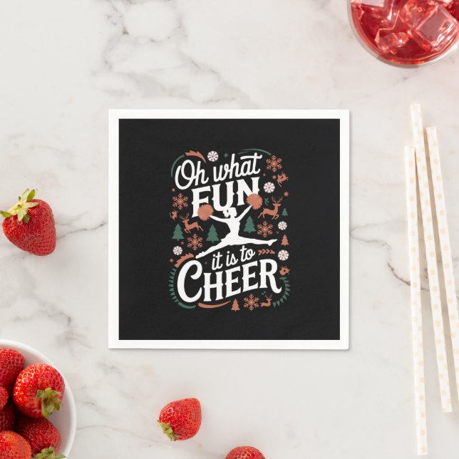 Oh What Fun It Is To Cheer Ugly Cheerleading Xmas Napkins (Insitu)