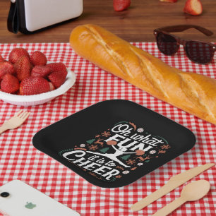 Oh What Fun It Is To Cheer Ugly Cheerleading Xmas Paper Plates