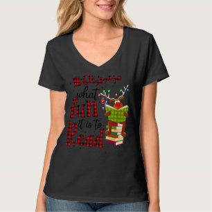 Oh What Fun It Is To Read Christmas Cute Reindeer  T-Shirt