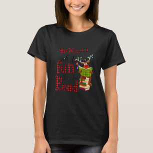 Oh What Fun It Is To Read Christmas Reindeer Leopa T-Shirt