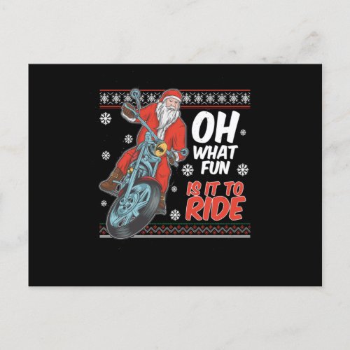 Oh What Fun it is to Ride Announcement Postcard