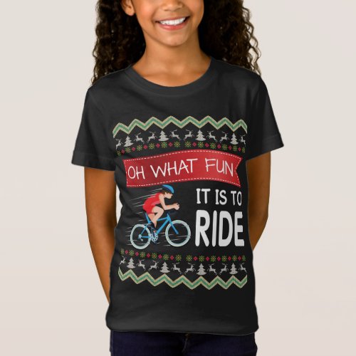 Oh What Fun It Is To Ride Bicycle Biker Christmas  T_Shirt