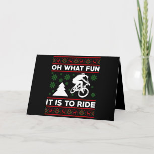 Oh What Fun It Is To Ride Bicycle Christmas Card