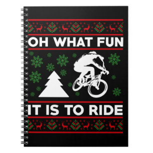 Oh What Fun It Is To Ride Bicycle Christmas Notebook