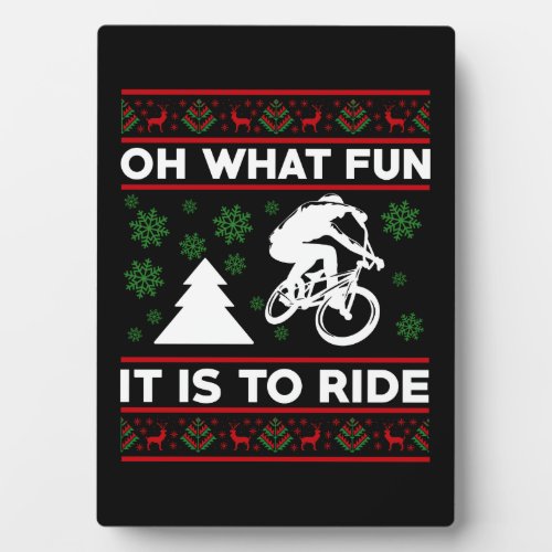 Oh What Fun It Is To Ride Bicycle Christmas Plaque