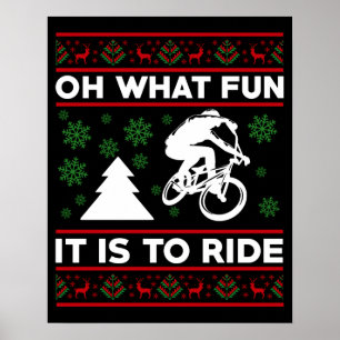 Oh What Fun It Is To Ride Bicycle Christmas Poster