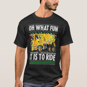 Oh What Fun It Is To Ride Christmas Mixer Truck T-Shirt