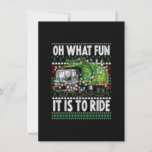 Oh What Fun It Is To Ride Funny Christmas Garbage Invitation