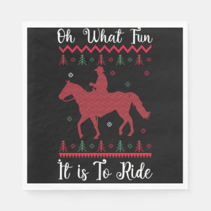 Oh What Fun It Is To Ride Horse Christmas Napkins