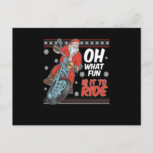 Oh What Fun it is to Ride Invitation Postcard (Front)