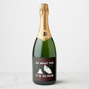 Oh What Fun It Is To Ride Motorcycle Dirt Bike Sparkling Wine Label