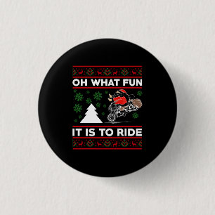 Oh What Fun It Is To Ride Santa Motocross Dirt Bik Button