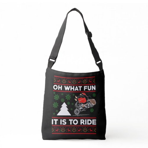 Oh What Fun It Is To Ride Santa Motocross Dirt Bik Crossbody Bag