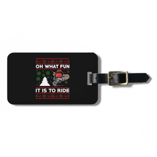 Oh What Fun It Is To Ride Santa Motocross Dirt Bik Luggage Tag