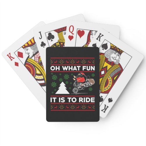 Oh What Fun It Is To Ride Santa Motocross Dirt Bik Poker Cards