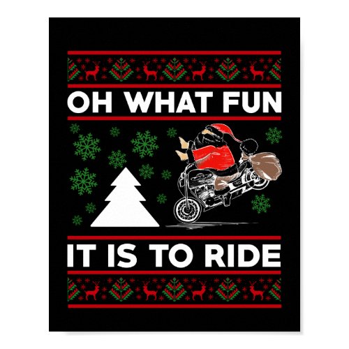 Oh What Fun It Is To Ride Santa Motocross Dirt Bik Poster