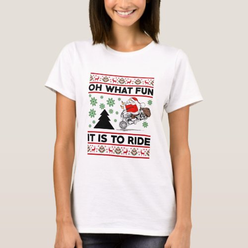 Oh What Fun It Is To Ride Santa Motocross Dirt Bik T-Shirt