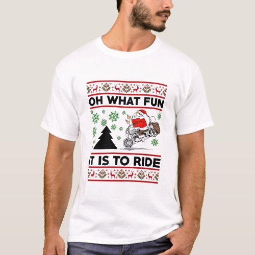 Oh What Fun It Is To Ride Santa Motocross Dirt Bik T-Shirt