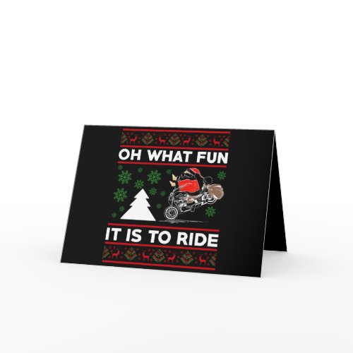 Oh What Fun It Is To Ride Santa Motocross Dirt Bik Thank You Card