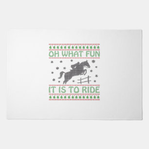 Oh What Fun It Is to Ride Ugly Christmas Horse Doormat