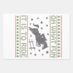 Oh What Fun It Is to Ride Ugly Christmas Horse Wrapping Paper Sheets