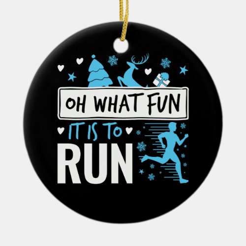 Oh What Fun It Is to Run Christmas Runner Running Ceramic Ornament