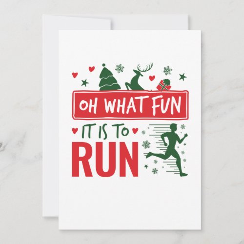 Oh What Fun It Is to Run Christmas Running Runner Holiday Card