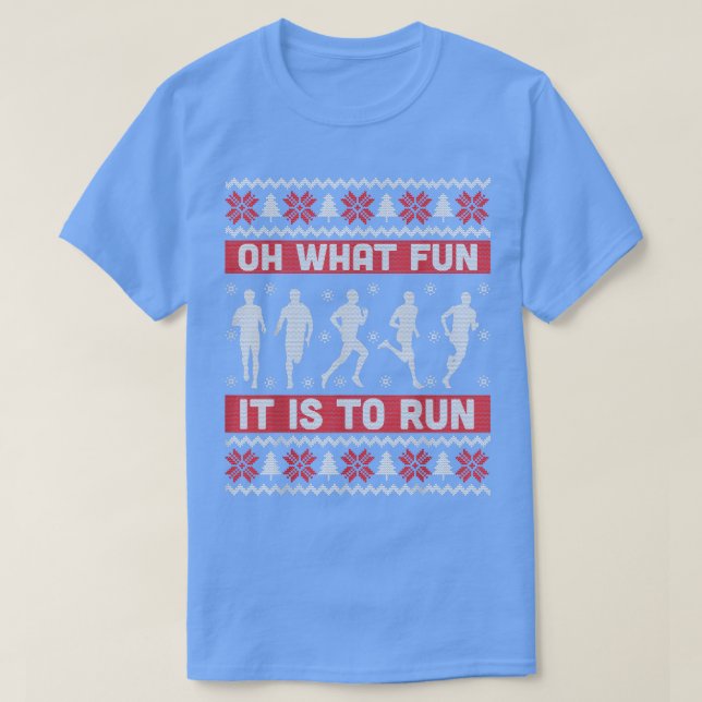 Oh What Fun It Is To Run Ugly Christmas Sweater Gi (Design Front)