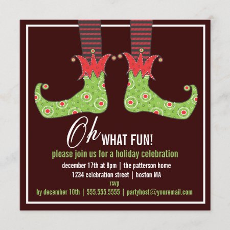 Oh, What Fun! Jolly Elf Holiday Party Invitation
