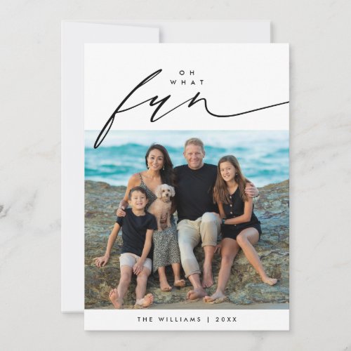 Oh What Fun Merry Christmas Family Photo Layover Holiday Card