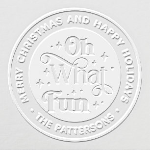 Oh What Fun Merry Christmas Happy Holidays Custom Embosser