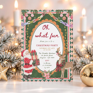 Oh What Fun Merry Christmas Party Invitation