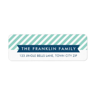 OH WHAT FUN mint stripe simple modern holiday Label