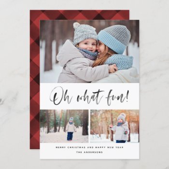 Oh What Fun Modern Brush Script Holiday Card by NBpaperco at Zazzle