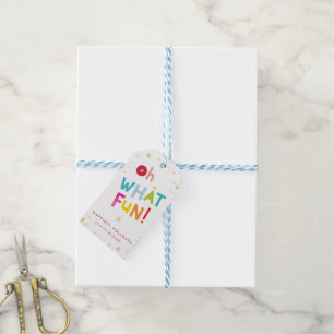 OH WHAT FUN modern cute colorful typography Gift Tags