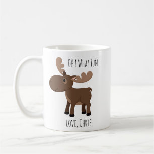 Oh What Fun Moose Custom Name Holiday Coffee Mug
