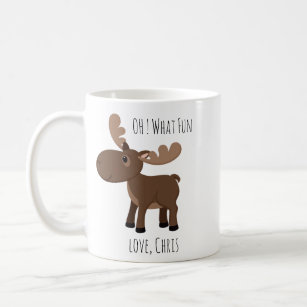Oh What Fun Moose Custom Name Holiday Coffee Mug