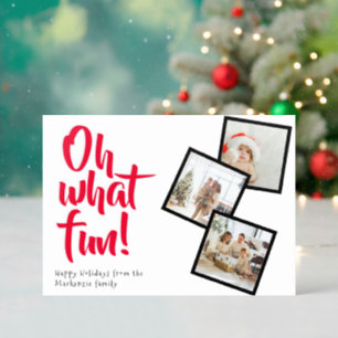 Oh What Fun Personalized Christmas Letterpress Photo Cards